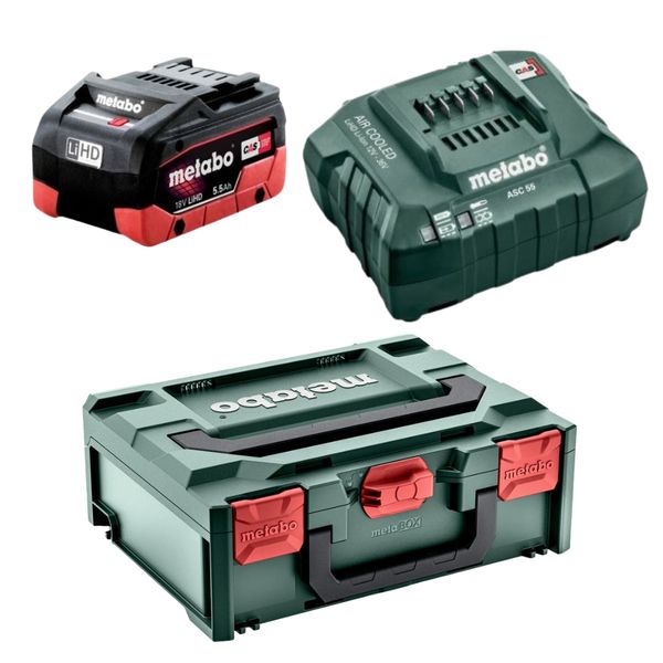Metabo - "Air Cooled" Charger ASC55 &amp; Battery Pack LiHD 18V - 5.5Ah in Case