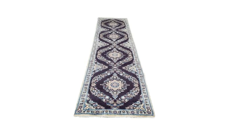 Persian Nain Carpet 424cm x 92cm Hand Knotted