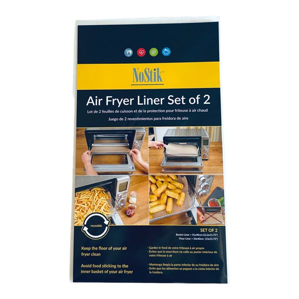 NOSTIK Air Fryer Liners Rectangular Set Of 2