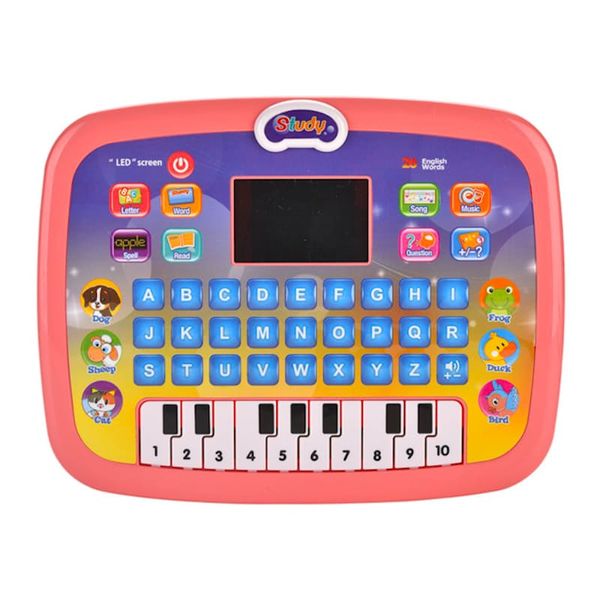 Toddlers Smart Learning Keyboard Computer Toy With Audio &amp; Piano - Pink