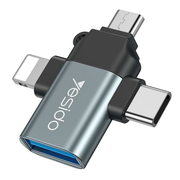 Yesido 3-in-1 OTG Adapter : TYPE-C, Lightning, Micro USB