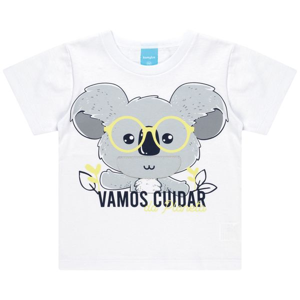 Kamylus White Cartoon Cotton T-shirt
