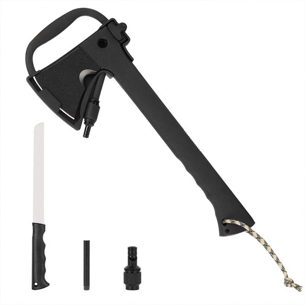 Camping Axe + Knife + Flint + Whistle - Amazon Jungle Survival Tomahawk