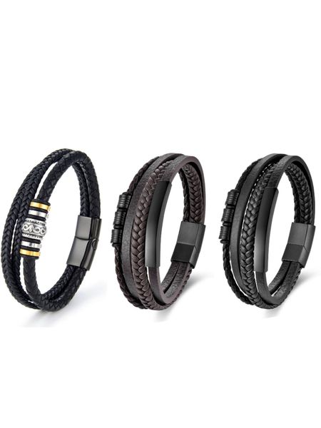 3Pieces Men's Trendy Bracelets Set- with Gift Box