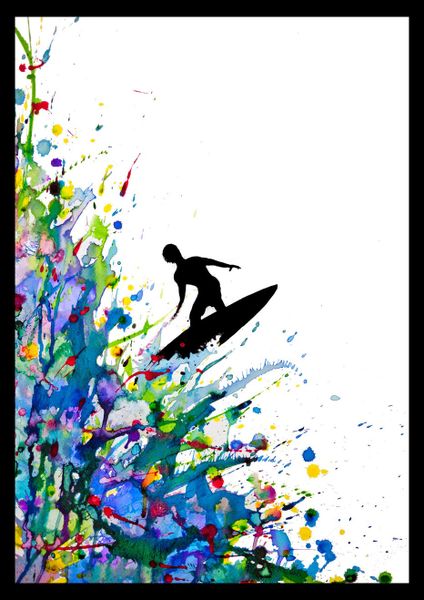 Marc Allante - Point Break (Surfer) Poster with Black Frame
