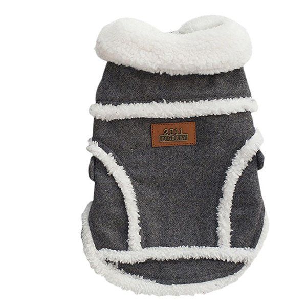 Pet Dog Sleeveless Cotton Jacket - Grey