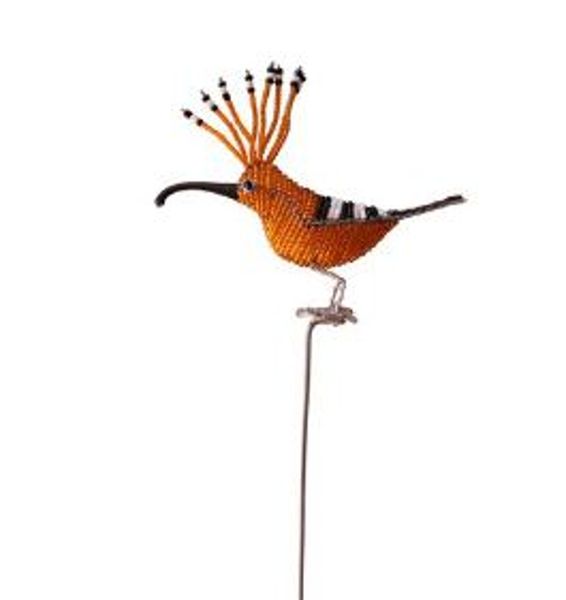 JP Portable Beaded Hoopoe Bird Made With Beads and Wire