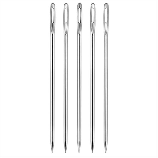 5Pcs Upholstery Hand Sewing Needles Set with Large Eye, 4" Long for Quiltin