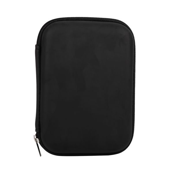 Waterproof EVA PU Leather Cable Earphone Organizer Bag 14x10x3.5cm Black