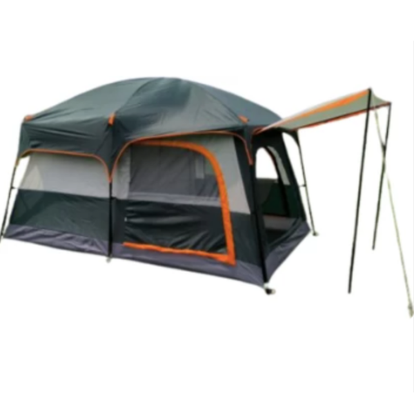 Large Family Camping Tent with Awning - 6-8 Person Outdoor Shelter