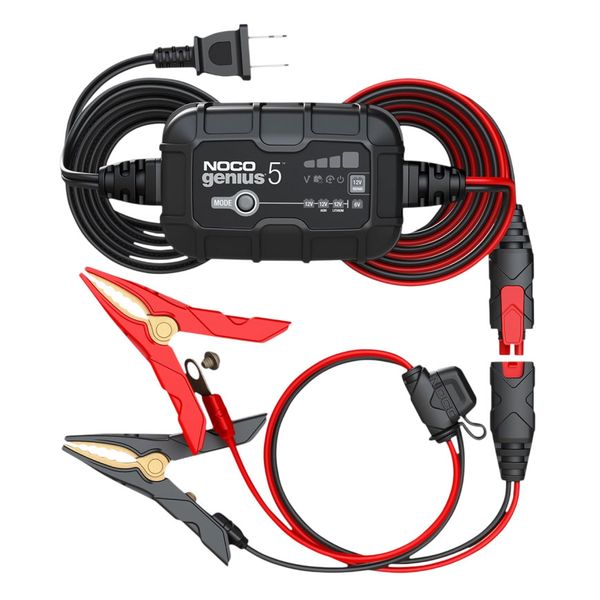 Noco Genius5 6 &amp; 12 V 5 Amp Battery Charger &amp; Maintainer Kit