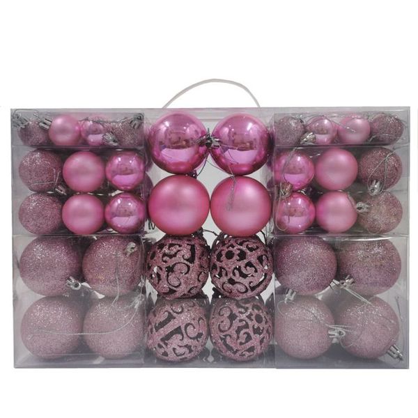 100 pink Christmas balls, shatterproof ornaments