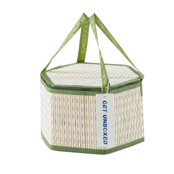 GET UNBOXED Bamboo Basket Shopping Picnic Storage Box Food Storage Bin
