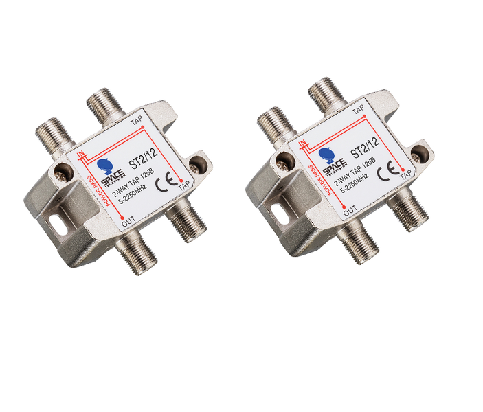 Space TV Satellite IF Tap - 2 Way - 12db (5 – 2250MHz) - 2 Pack