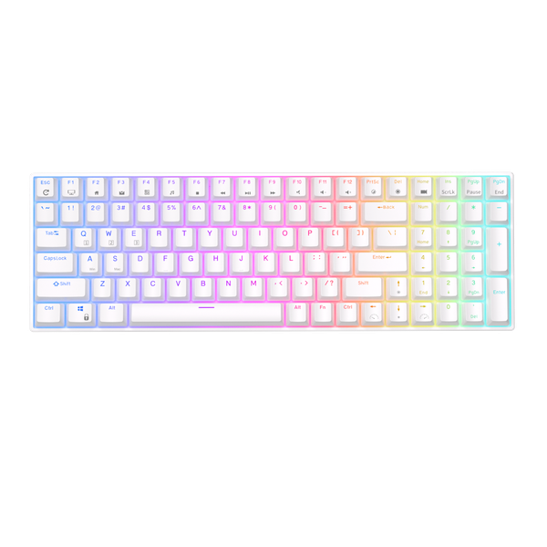 Royal Kludge RK100 TKL White Wireless Keyboard Red Switch
