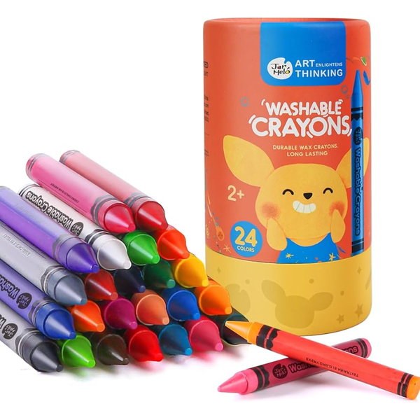 Jar Meló - Wax Crayons - Washable Non-Toxic - 24 Colours