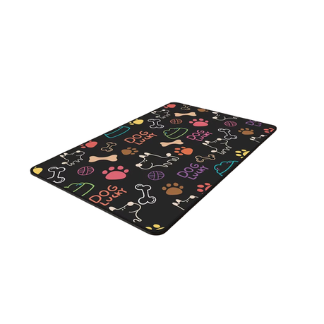 Waterproof Quick Absorbent Dog Cat Feeding Placemat for Food Black Image
