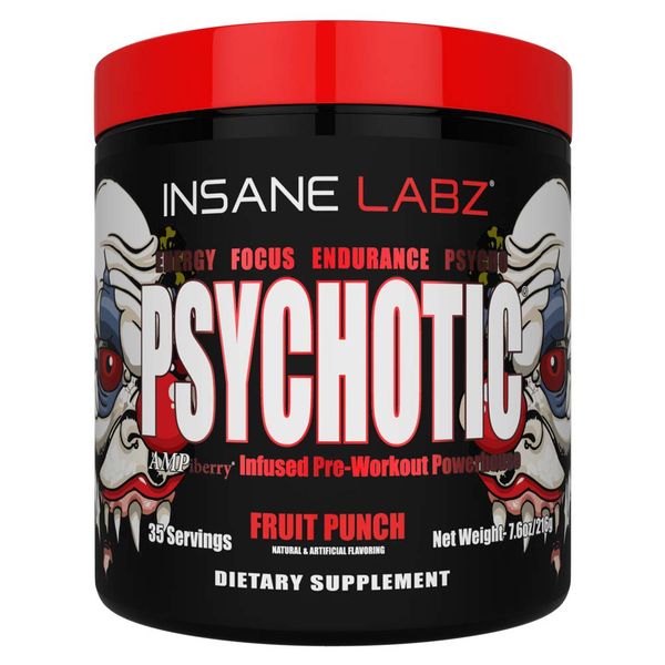 Insane Labz Psychotic Pre-Workout Powder Fruit Punch - 216g
