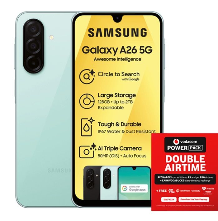 Samsung Galaxy A26 5G 128GB Dual Sim - Mint + Vodacom SIM Card Pack