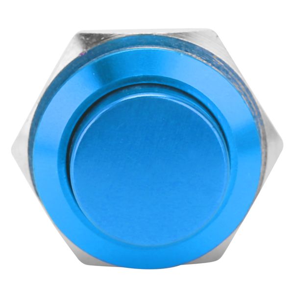 Waterproof Metal Push Button 16mm Self Reset Blue