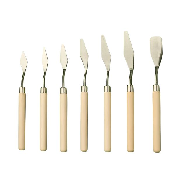 7 Pieces Palette Knife Set Stainless Steel Painting Spatula Wood Handle