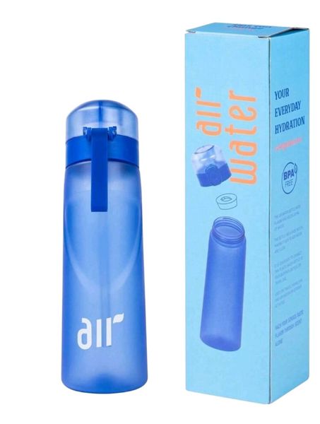 Air Water Aroma Straw Water Bottle 650ml - Purple with 5 Flavoured Pods