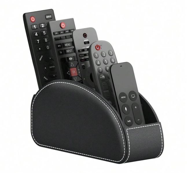 Leather TV Remote Control Holder- 5 Compartments