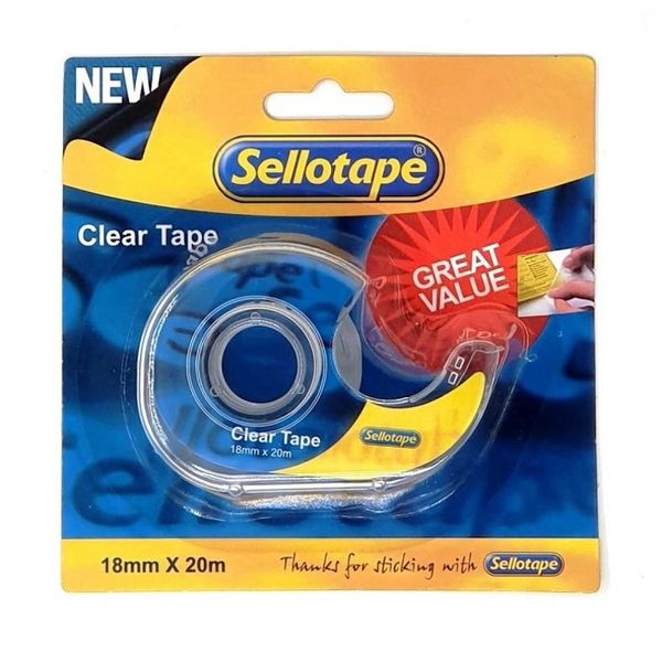 Sellotape Clear Tape Dispenser 18mm x 20m