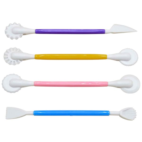 Dual-Ended Fondant Carving Knives - Multicolour - 4 Pack