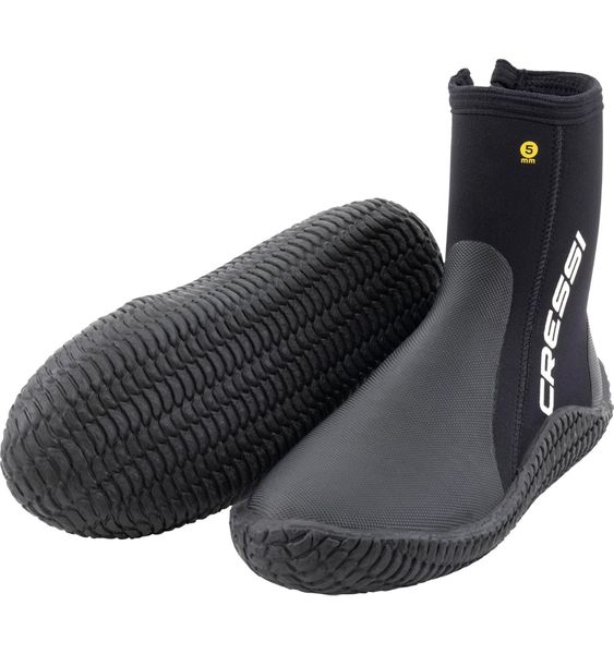 Cressi Reeftech Boots 5 mm - Neoprene Diving Boots with Zip &amp; Non-Slip Sole