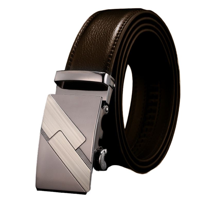 Vera Prlle Genuine Leather Belt For Men Buckle Adjustable - Dark Brown ...