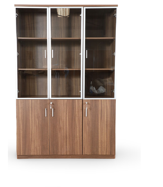 3 Door Display Cabinet- Walnut
