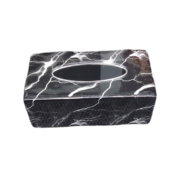 Wooden Tissue Box-Black and White