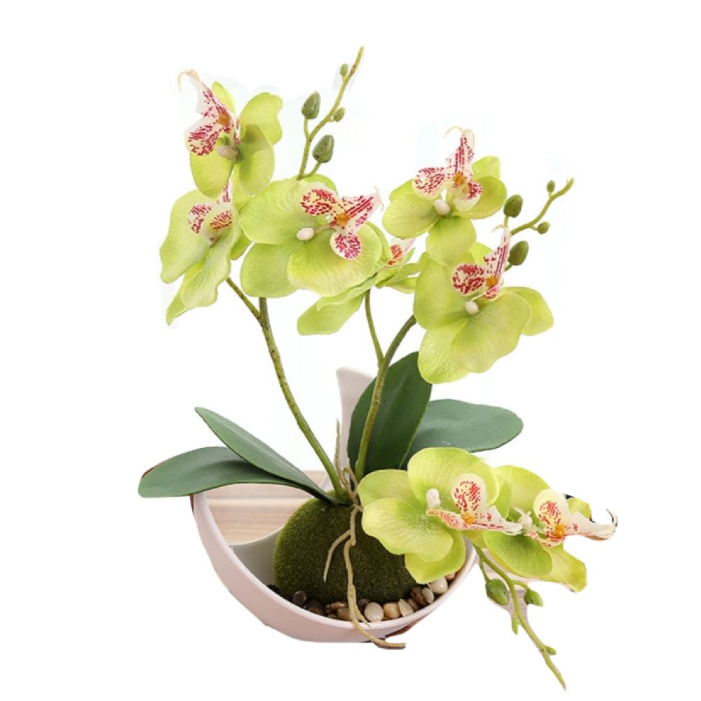 Garden Home Decor Artificial Flower & Potted Boat Orchid | Shop Today ...