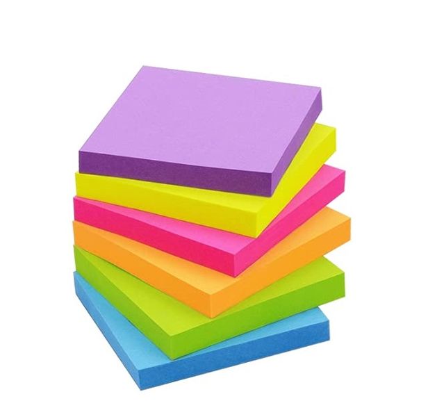 Marlin Office Sticky Note pad 76 x 76mm 100 sheets Pastel colours 12 Pack