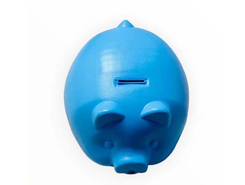 Jumbo Plastic Piggy Bank for Kids and Adults Money Saving Notes and Coins - Blue