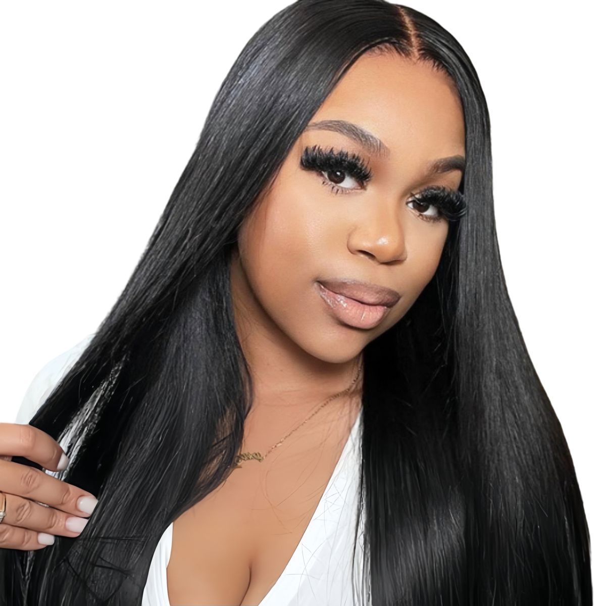 Marigold 26-inch Full Frontal Straight Wig Human Hair Natural Colour