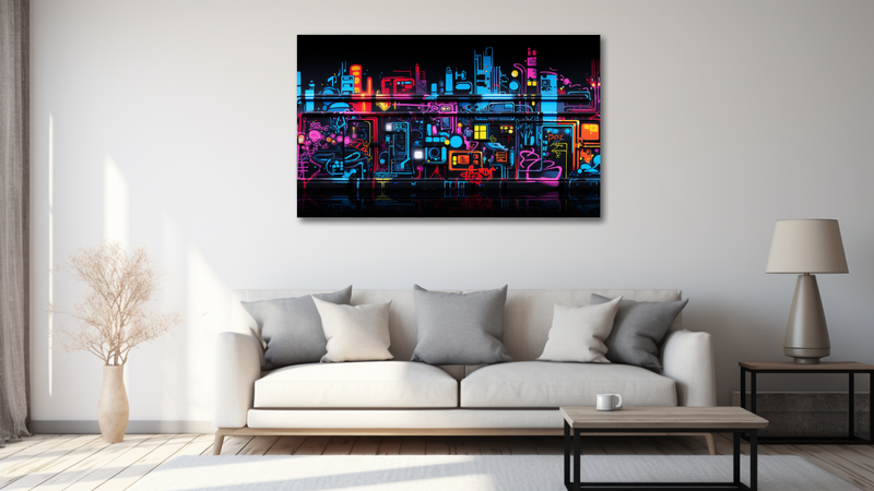 Canvas Wall Art - Neon Noir Abstract - MT0445