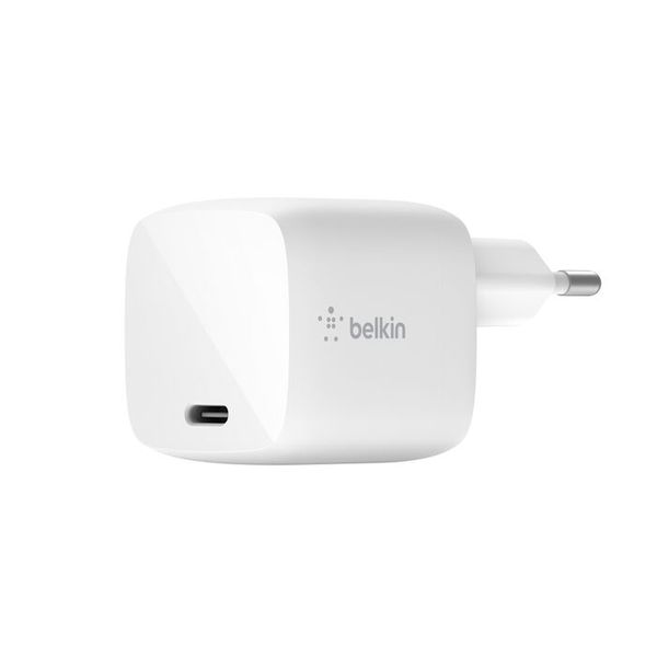 Belkin - BoostCharge Wall Charger 30 Watt - With USB-C Cable - White