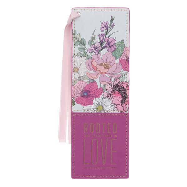 Faux Leather Bookmark - Rooted and Established in Love