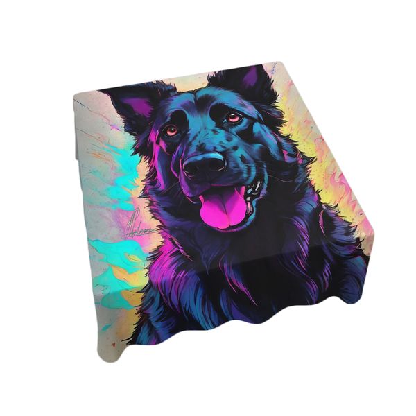 Neon Splash Dog By Nathan Pieterse Square Tablecloth