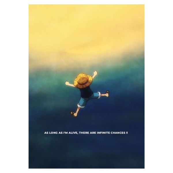 Luffy As Long As I'm Alive Quote - A1 Poster