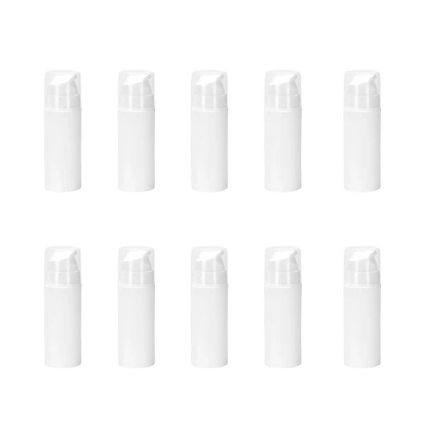 10 Pack 100ml White PET Airless Pump Bottles - Premium Refillable Skincare