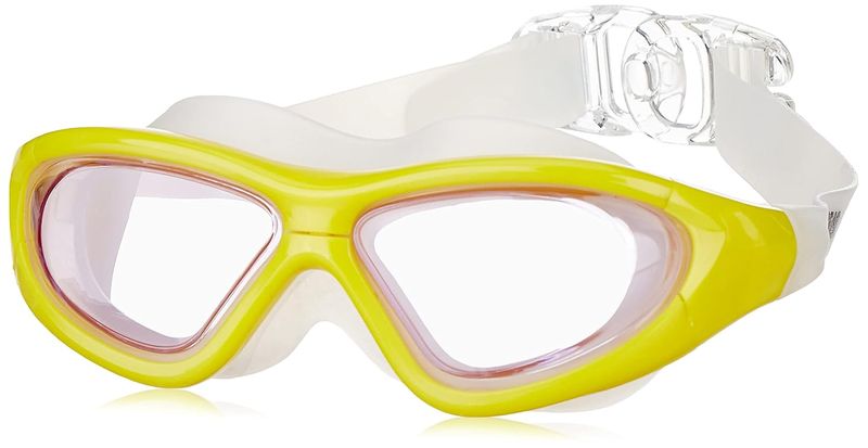 Adult Adjustable Yellow Swimming Goggles - Anti-Fog UV Protection Lens