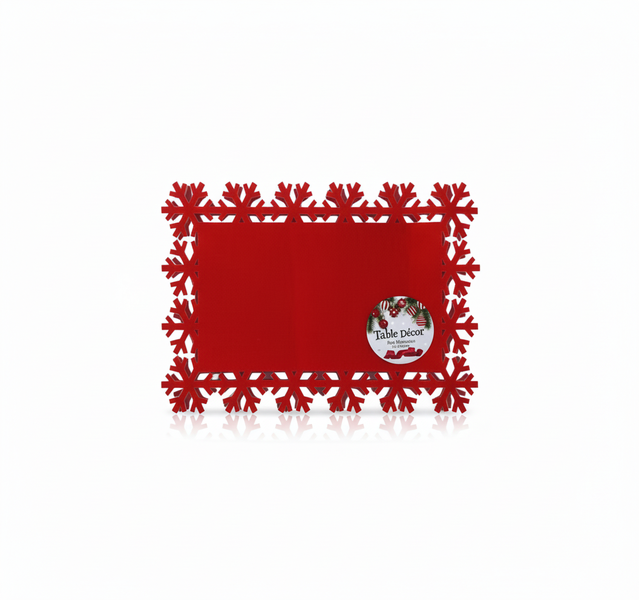Festive Xmas Felt Placemat 43 x 30cm for Holiday Table Decor - 2 Pack
