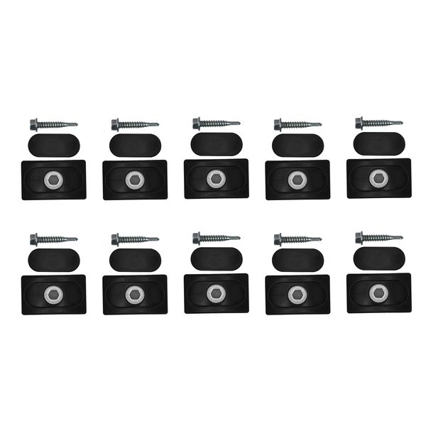 Fame Fence Black Plastic Coated Stainless Steel Clamps &amp; Screws (10pcs)