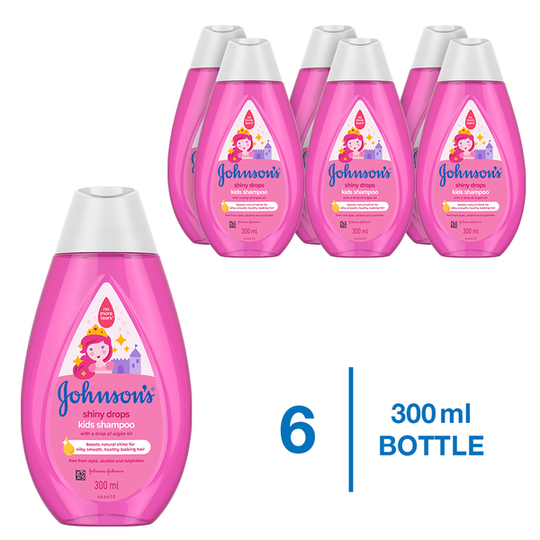 Johnson's Shiny Drops Kids Shampoo, 300ml x 6