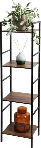 Iron Wall Unit 4 Shelves 29.5x23.5x106.5cm - Black