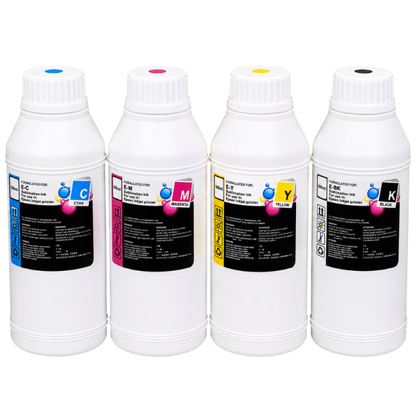 500ml Sublimation Ink Set CMYK - Premium Heat Transfer Printer Ink