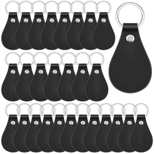 30 Pieces Leather Key Fob Kit for DIY Craft PU Blanks